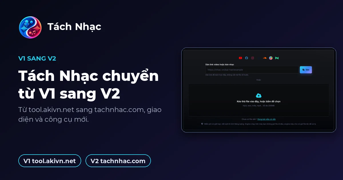Tách Nhạc Chuyển Từ V1 Sang V2: Vì Sao Và Cách Nhận Thưởng